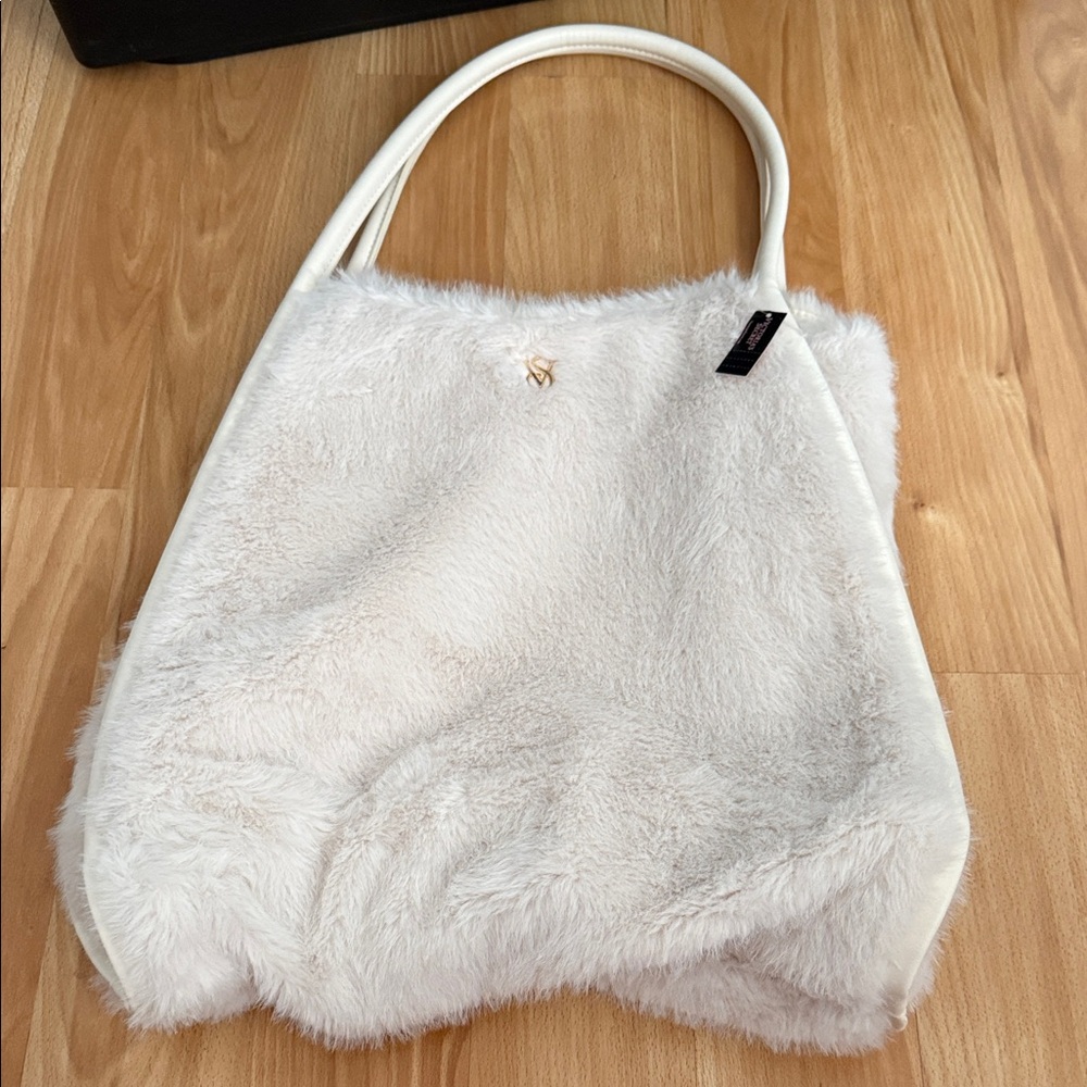 Victoria's Secret White Faux Fur Tote